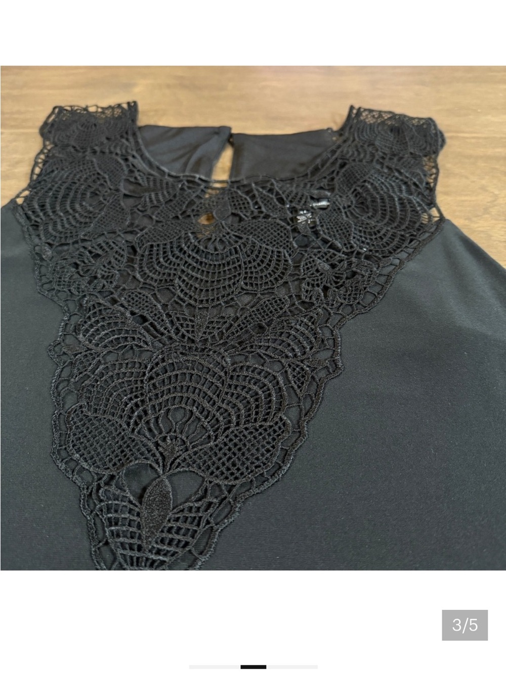 NWT White House Black Market Black Lace Halter Top Size L
